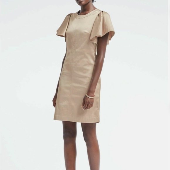 Banana Republic Flutter-Sleeve Fit-and-Flare Dress - Picture 1 of 6